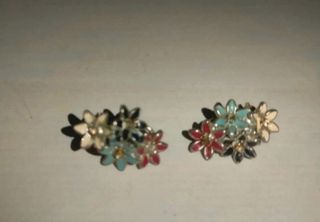 Pendientes flores acero antiguos