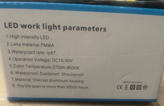 Luz LED ovalada trabajo dc 10 - 30 v