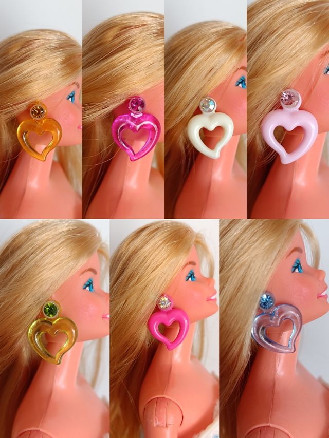 Lote 7 pendientes y anillo barbie