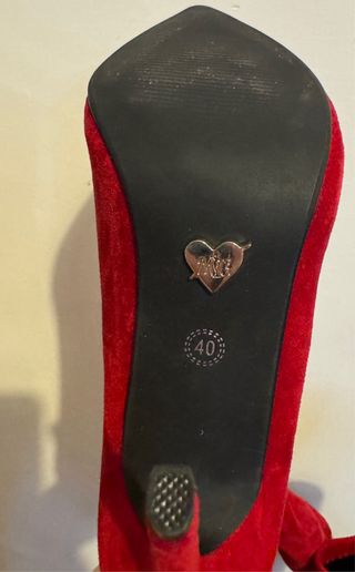 Mezzi stivaletti in velluto rossi