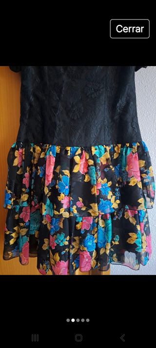 Vestido Fiesta Negro Flores