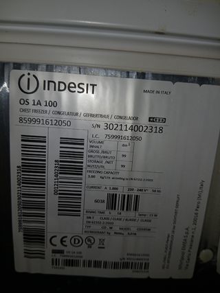Arcón congelador Indesit