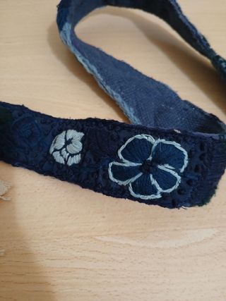 Cintura ricamata vintage blu
