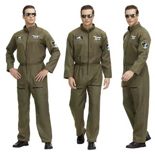 Disfraz piloto aviación verde