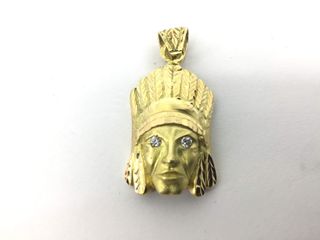 colgante oro 18k con piedra con circonita