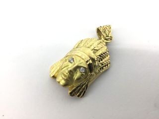 colgante oro 18k con piedra con circonita
