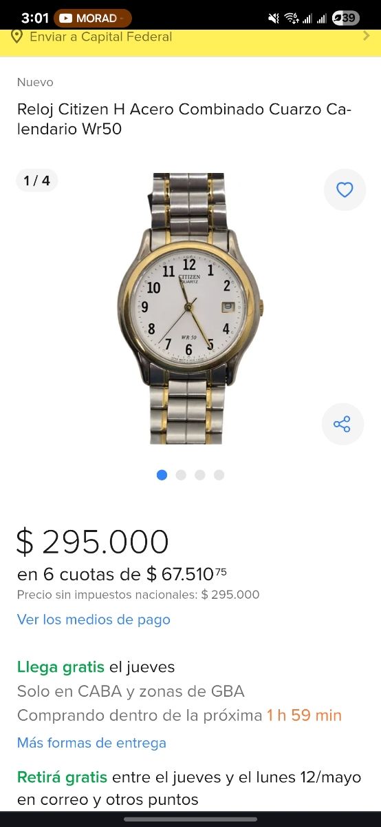 ‼️Reloj Titán WR 100 - Acero‼️