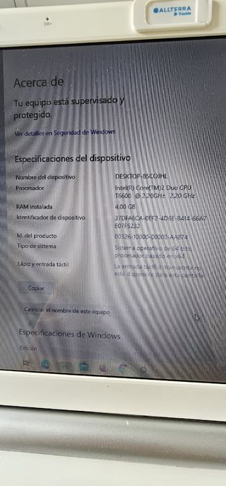 Portátil Packard Bell - Negro y Plata