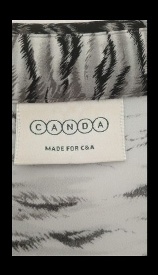 Camisa vintage animal print blanco-negro nueva T50