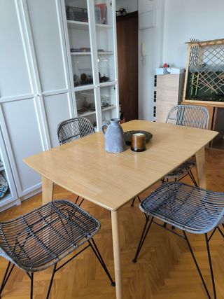 Mesa comedor de madera extensible