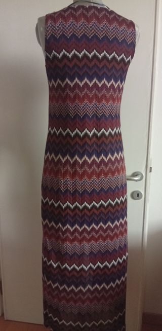 Vestito lungo multicolor in poliestere