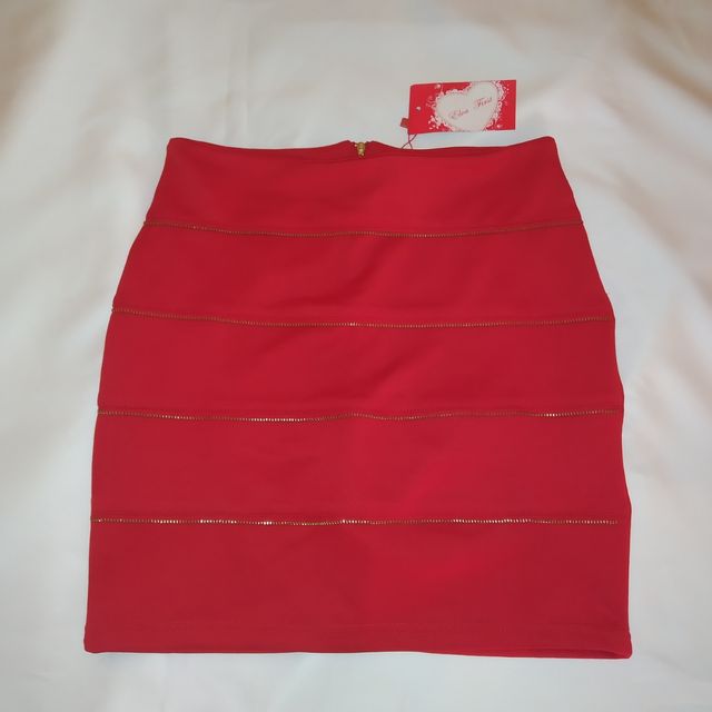 Gonna rossa elasticizzata, Elva First, taglia S