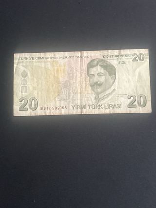 Billete 20 Liras Turquia