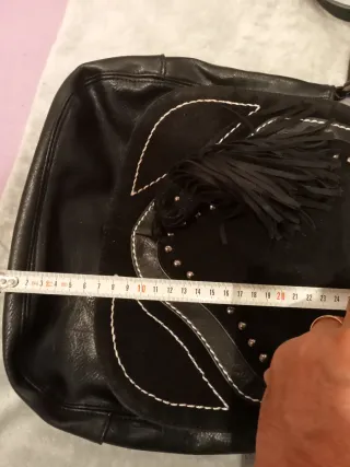 Bolso negro polipiel mujer