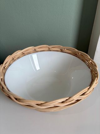 Cestino in midollino con coperchio