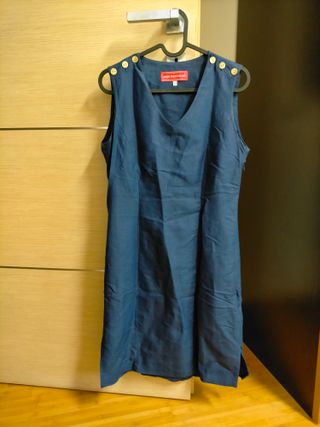 Abito vintage smanicato misto lino