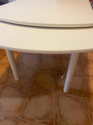 Mesa extensible blanca - madera y metal