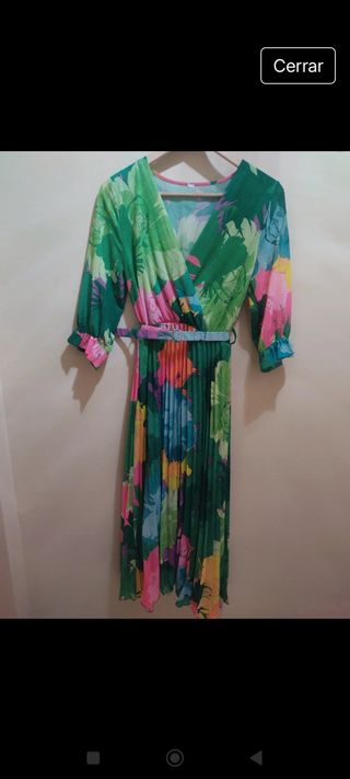 Vestido midi flores multicolor