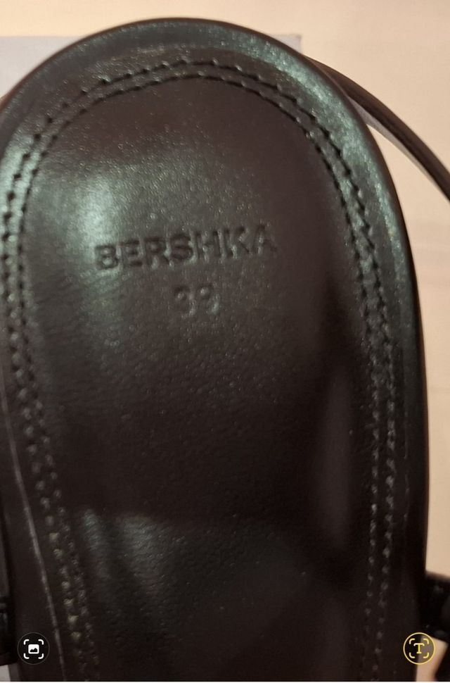 Sandalias tacón negras Bershka -talla 39