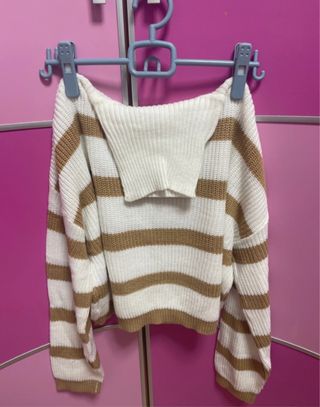 Jersey rayas marrón-blanco