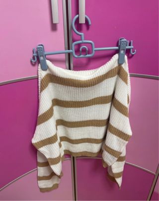 Jersey rayas marrón-blanco