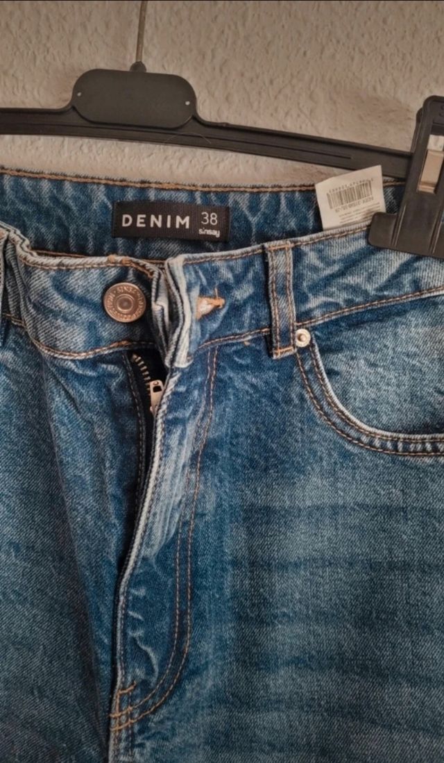 Jeans Wide Leg tiro alto