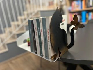 Mensola da muro per libri,gatto farfalla per bimbi