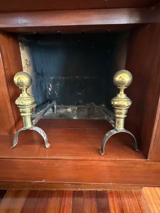 Antiguos morillos chimenea - dorados
