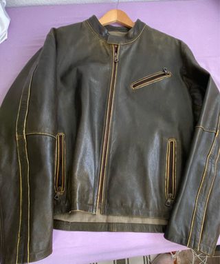 Chaqueta cuero marrón vintage