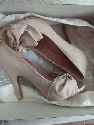 Tacones rosa palo mujer