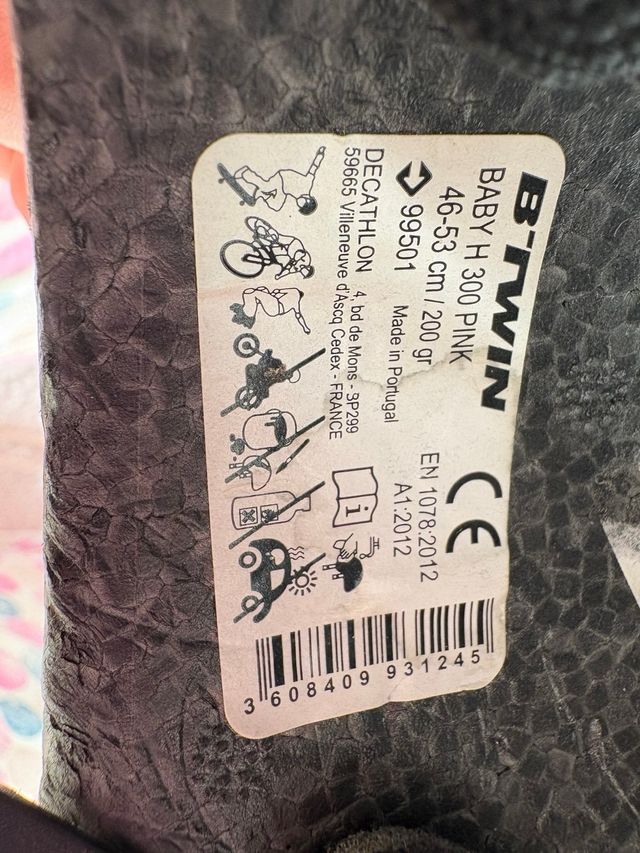 Casco bici niña BTWIN XS rosa