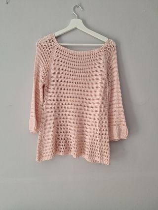 Suéter rosa a crochet