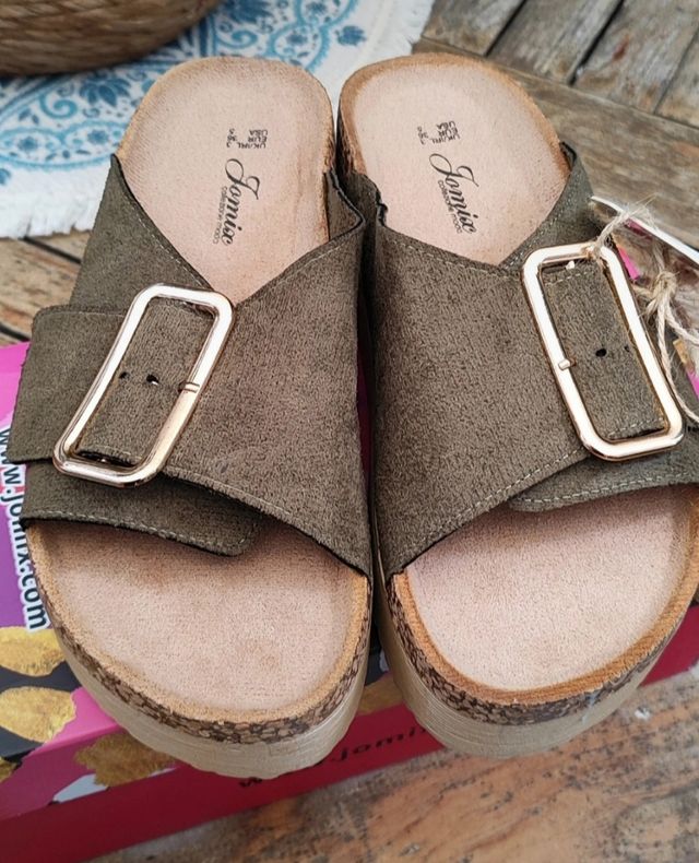 Sandalias Jomix mujer - Verde oliva - Talla 36