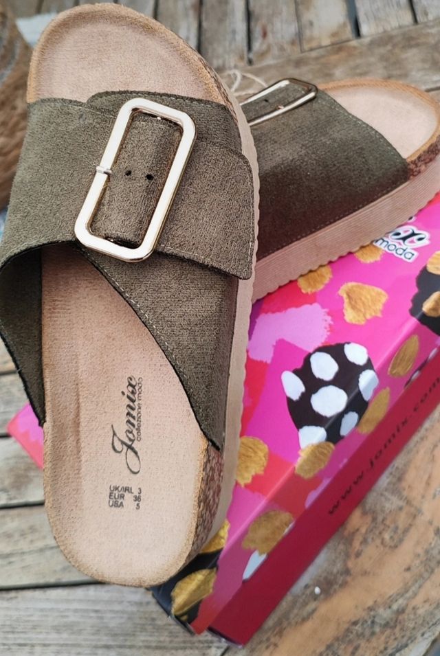 Sandalias Jomix mujer - Verde oliva - Talla 36