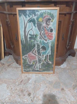 Quadro africano - Dipinto tela 80x45cm