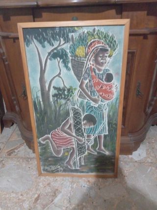 Quadro africano - Dipinto tela 80x45cm