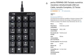Teclado numérico perixx PERIPAD-303