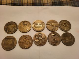 10 medallas antiguas de telefonica.