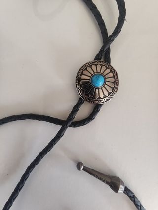 Bolo Tie -  Plata y turquesa
