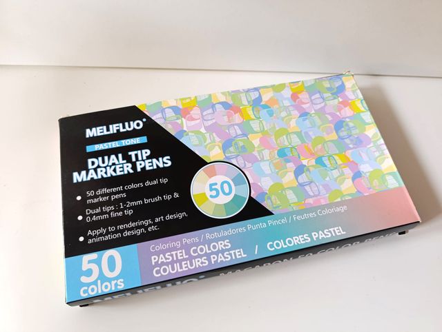 50 Rotuladores colores pastel doble punta