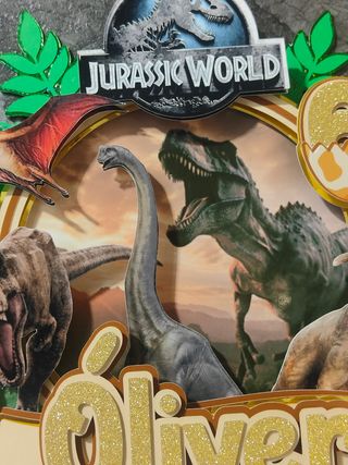 Cake topper jurassic world personalizado