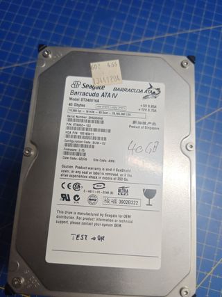 Disco Duro Seagate Barracuda 40GB SATA