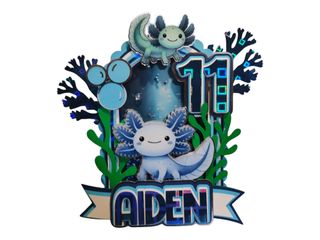 Cake topper ajolote personalizado