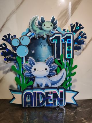 Cake topper ajolote personalizado