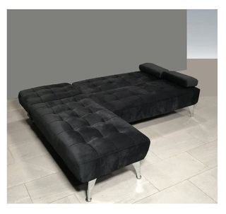 Sofa cama reversible en terciopelo negro