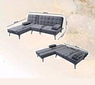 Sofa cama reversible en terciopelo negro