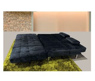 Sofa cama reversible en terciopelo negro