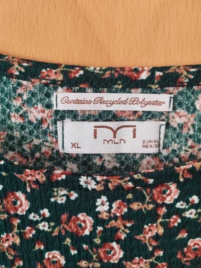 Vestido flores verde - Talla XL 