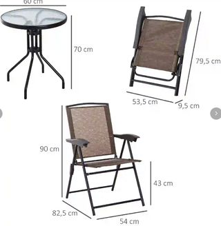 Conjunto Mesa y 2 Sillas Muebles jardín exterior