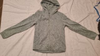 Felpa con cappuccio verde chiaro per bimba 10 anni